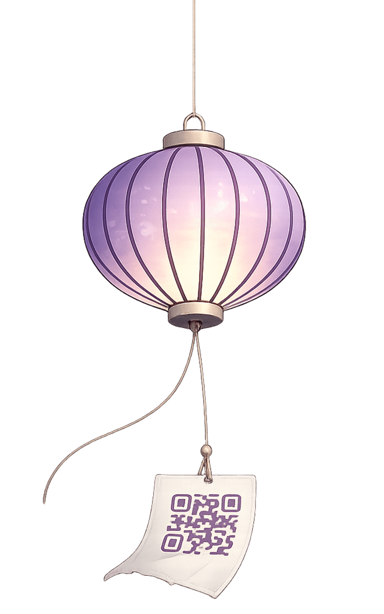 Lantern with QR code