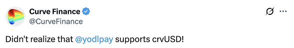 Curve Finance Twitter testimonial