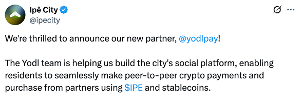 Ipê City Twitter testimonial