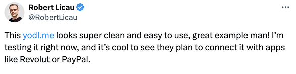 Robert Licau Twitter testimonial